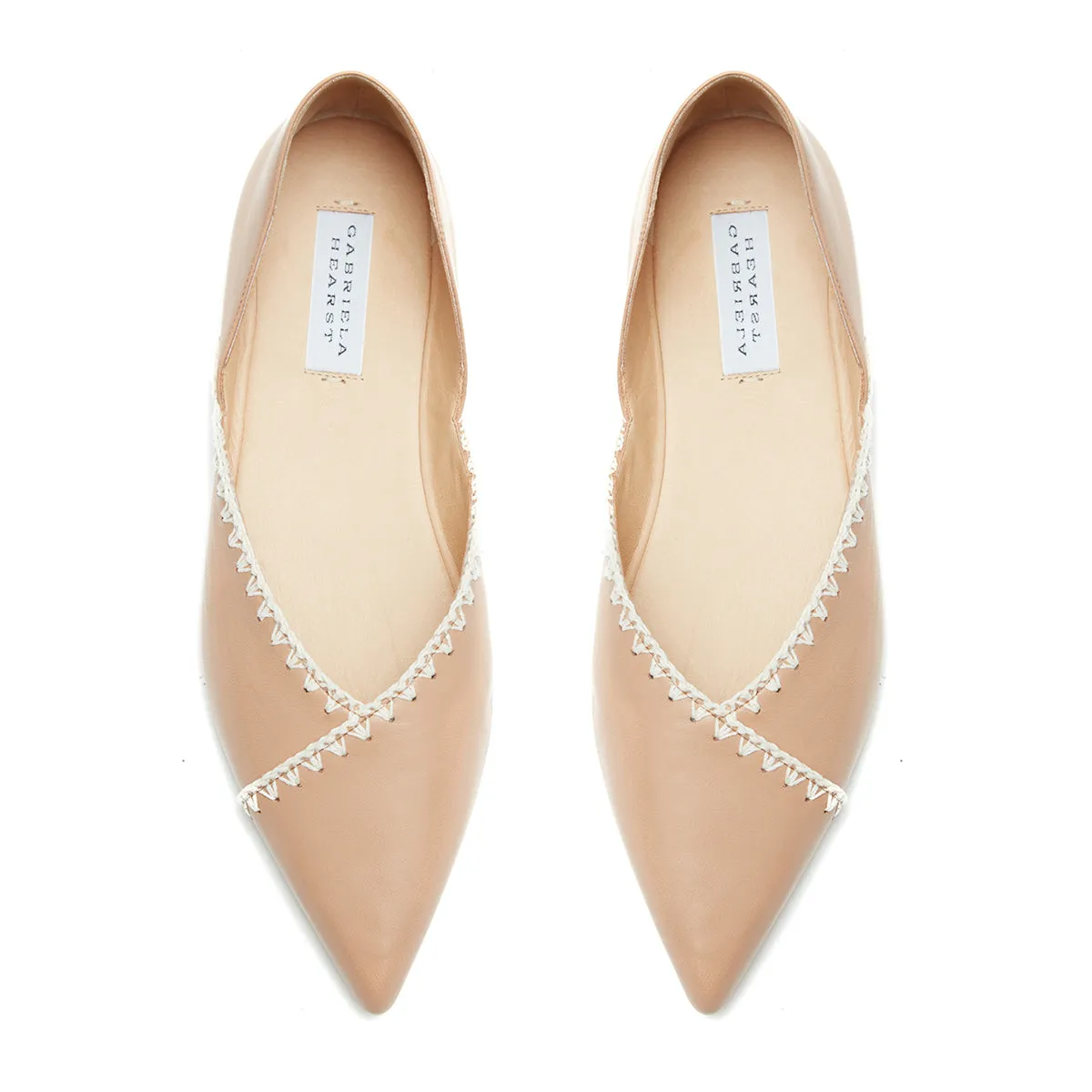 Avner Blanket Stitched Leather Ballet Flats