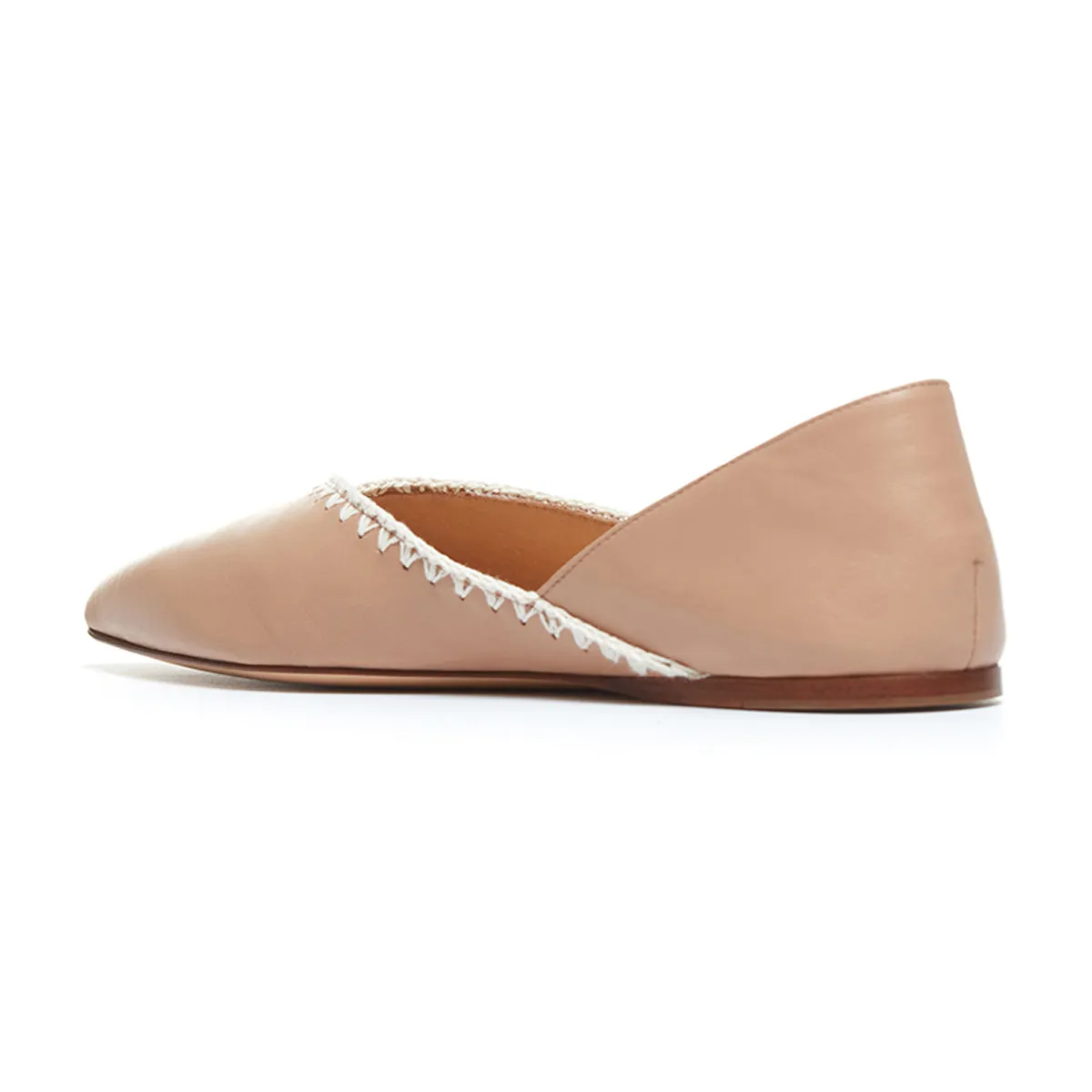 Avner Blanket Stitched Leather Ballet Flats