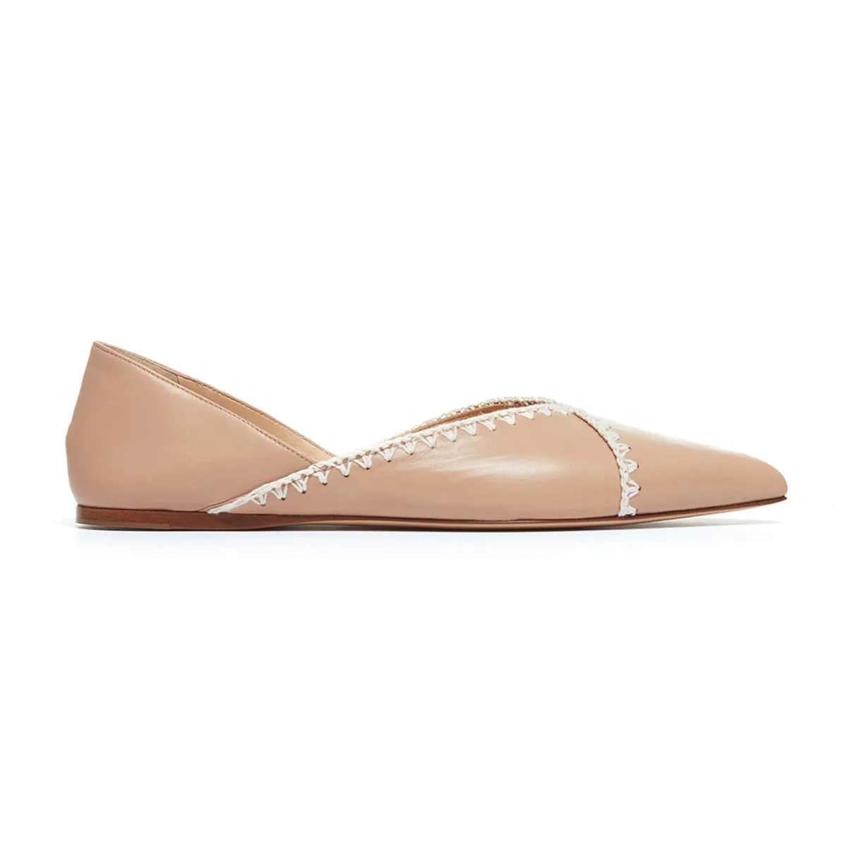 Avner Blanket Stitched Leather Ballet Flats