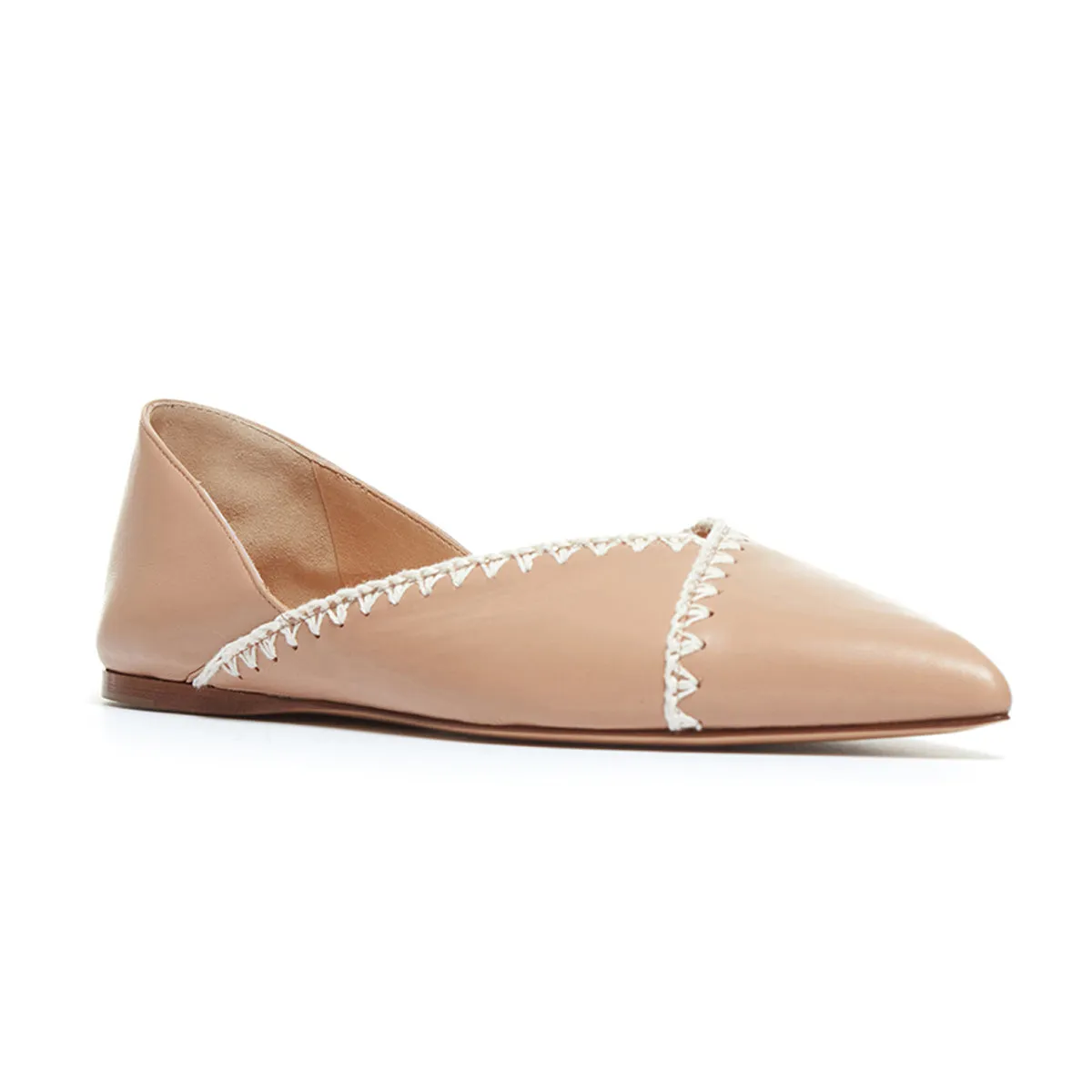 Avner Blanket Stitched Leather Ballet Flats