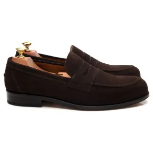 'Avon' Dark Brown Suede Loafers UK 9