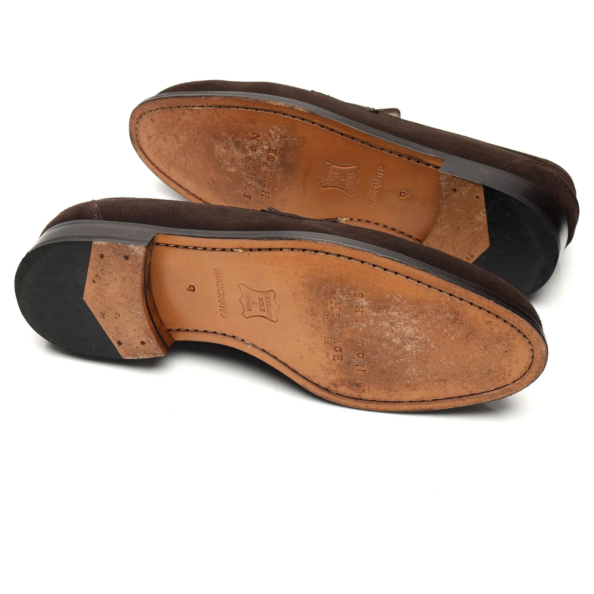 'Avon' Dark Brown Suede Loafers UK 9