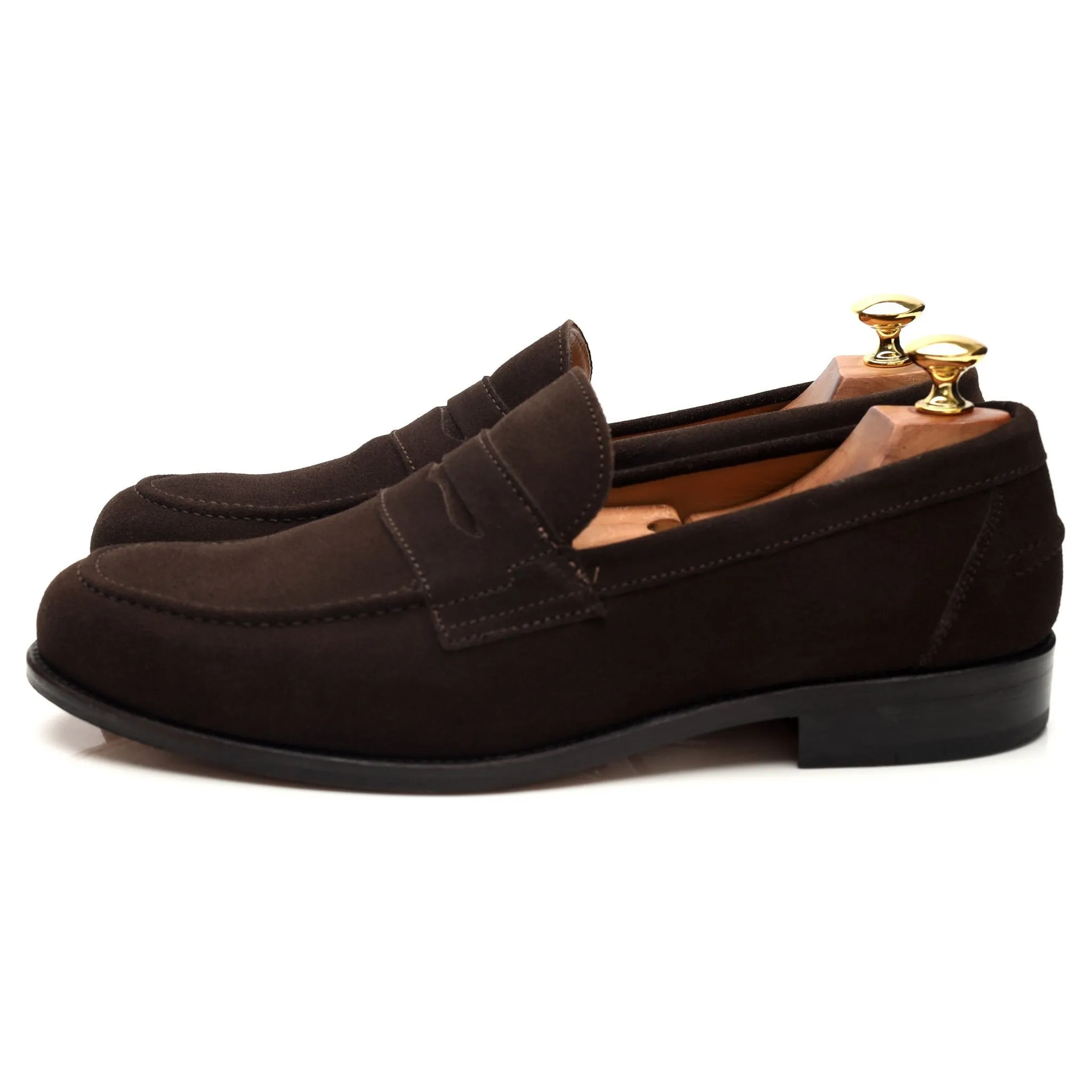 'Avon' Dark Brown Suede Loafers UK 9