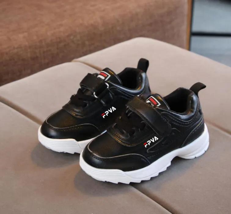 Boys Girls Fashion Sneakers Leather Trainers Children School Sport Shoes