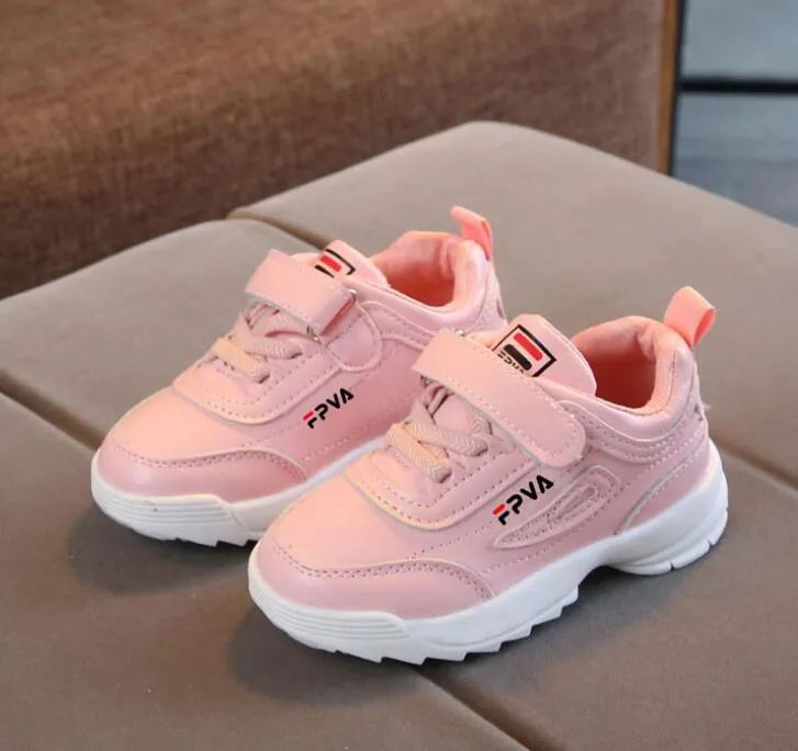 Boys Girls Fashion Sneakers Leather Trainers Children School Sport Shoes