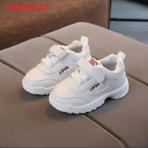 Boys Girls Fashion Sneakers Leather Trainers Children School Sport Shoes