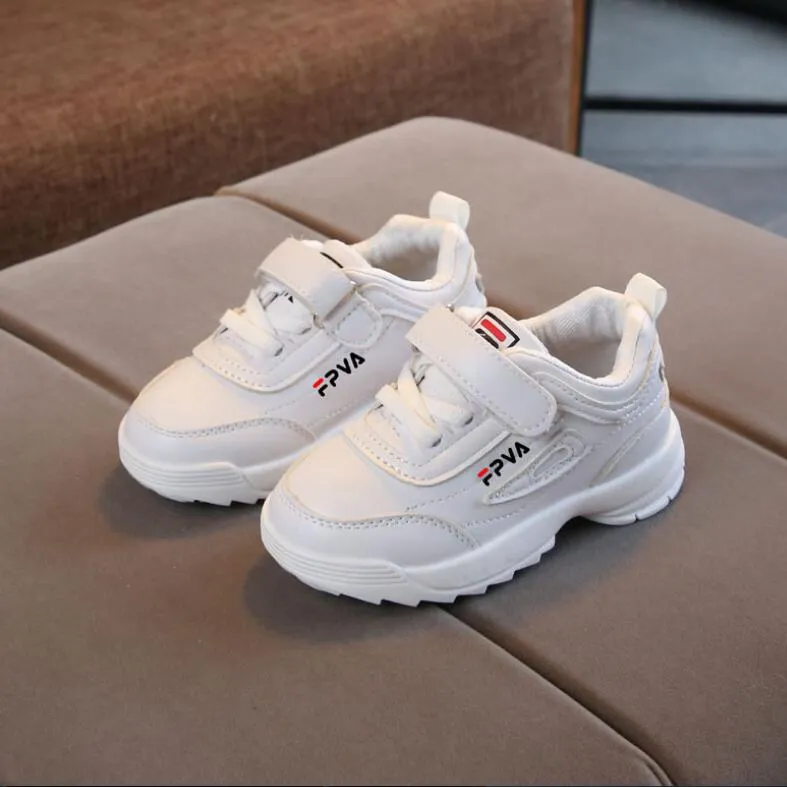 Boys Girls Fashion Sneakers Leather Trainers Children School Sport Shoes