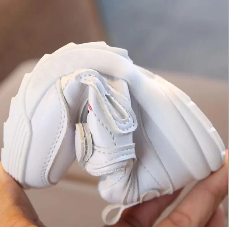 Boys Girls Fashion Sneakers Leather Trainers Children School Sport Shoes