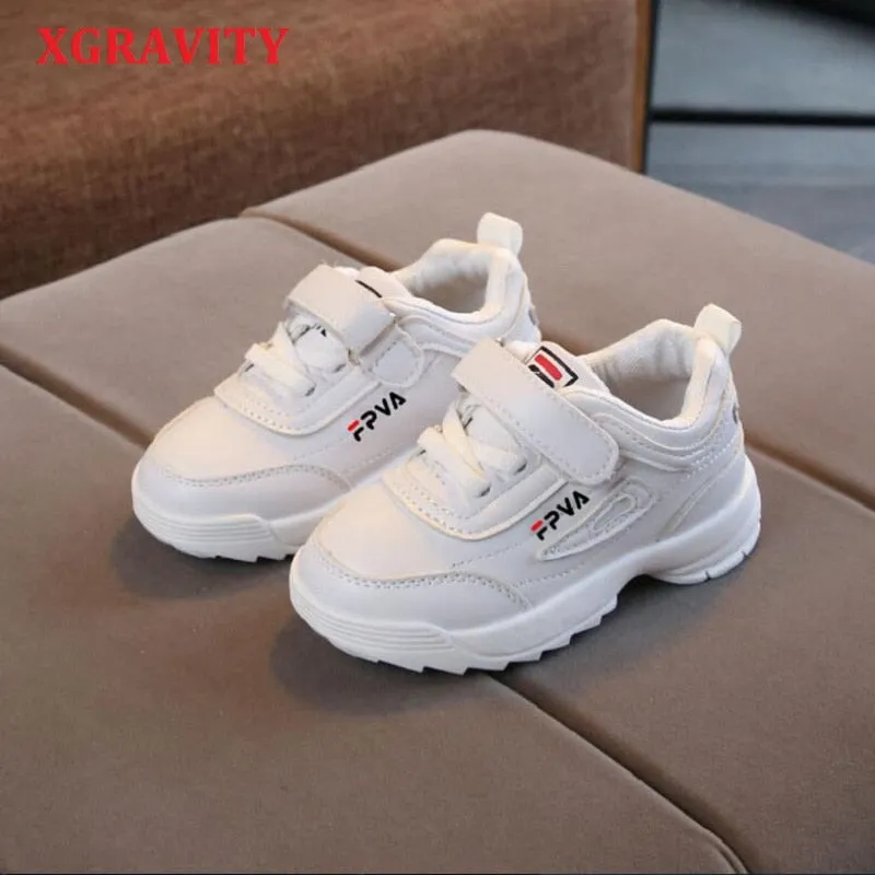Boys Girls Fashion Sneakers Leather Trainers Children School Sport Shoes