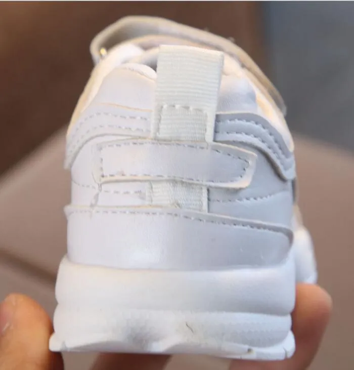 Boys Girls Fashion Sneakers Leather Trainers Children School Sport Shoes