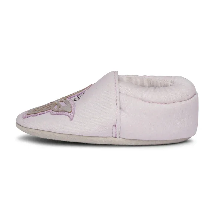 Butterfly Cotton Baby Shoe - Pink And Silver