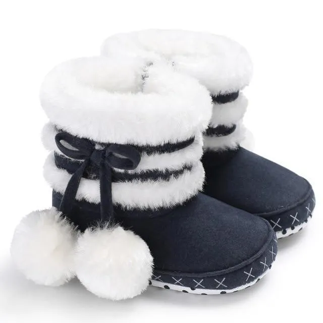Children Winter Booties Pom Pom
