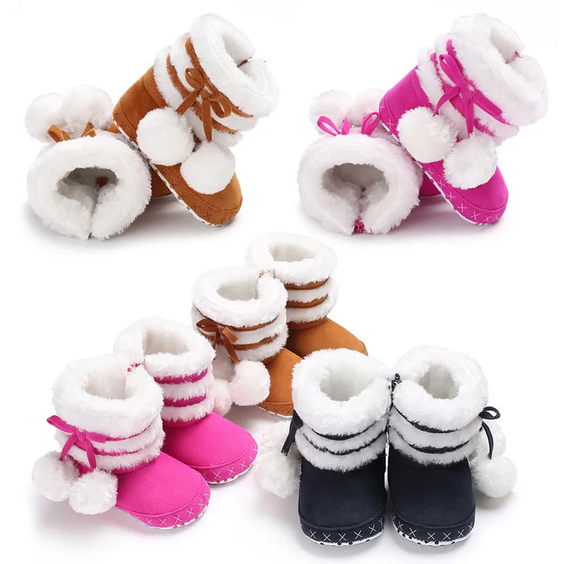 Children Winter Booties Pom Pom