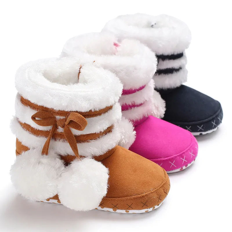 Children Winter Booties Pom Pom