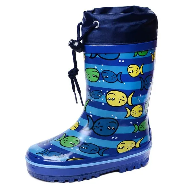 FLAMINGO branded 2017 new collection spring-autumn fashion gumboots with wool quality anti-slip kids shoes for boys 71-HL-0017