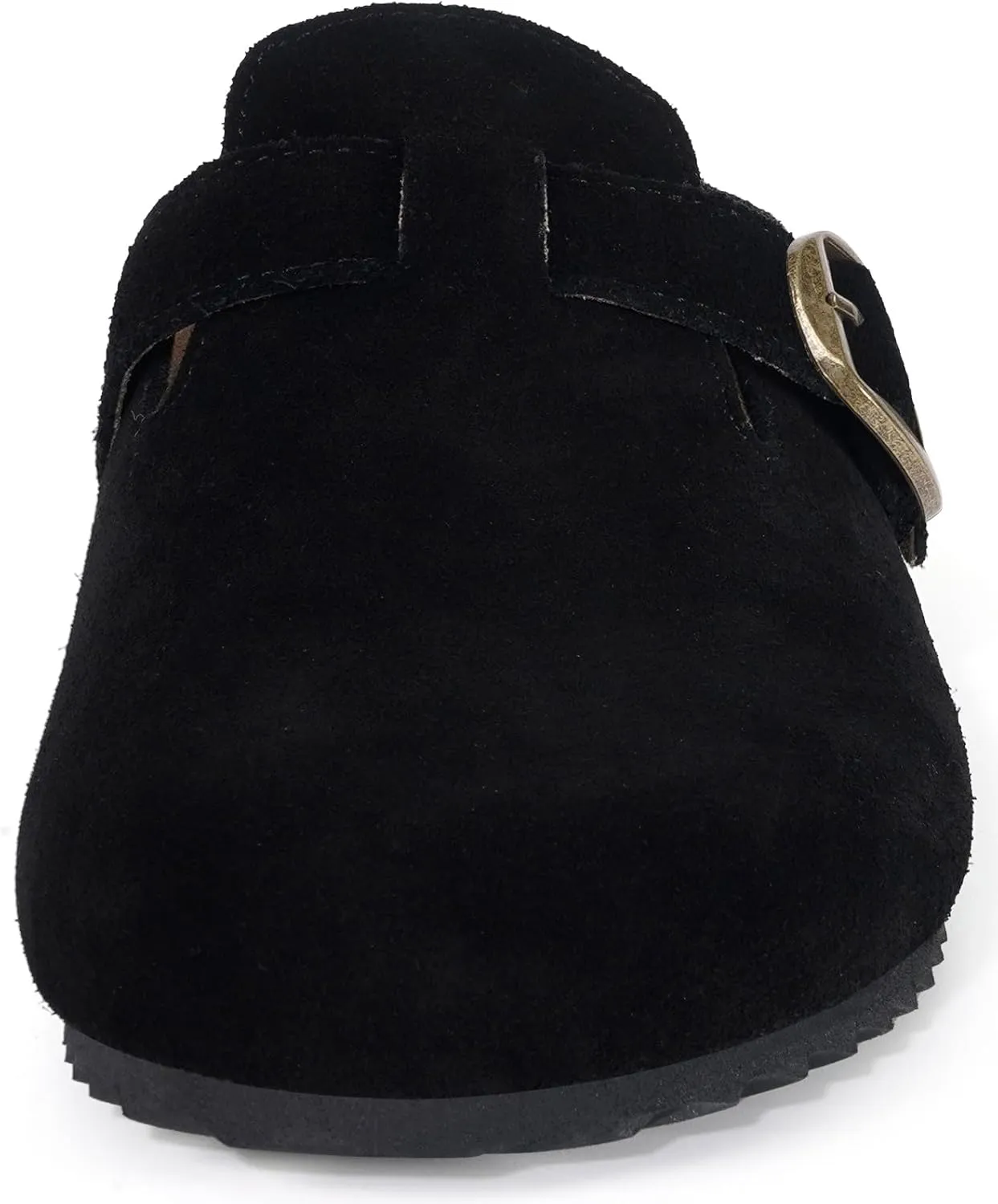 Intini Womens Suede Clogs Mens Leather Mules Cork Footbed Sandals with Arch Support