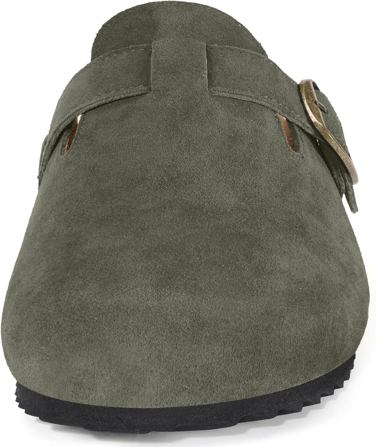 Intini Womens Suede Clogs Mens Leather Mules Cork Footbed Sandals with Arch Support