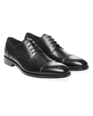 Melton Grain Derby Shoes - Black