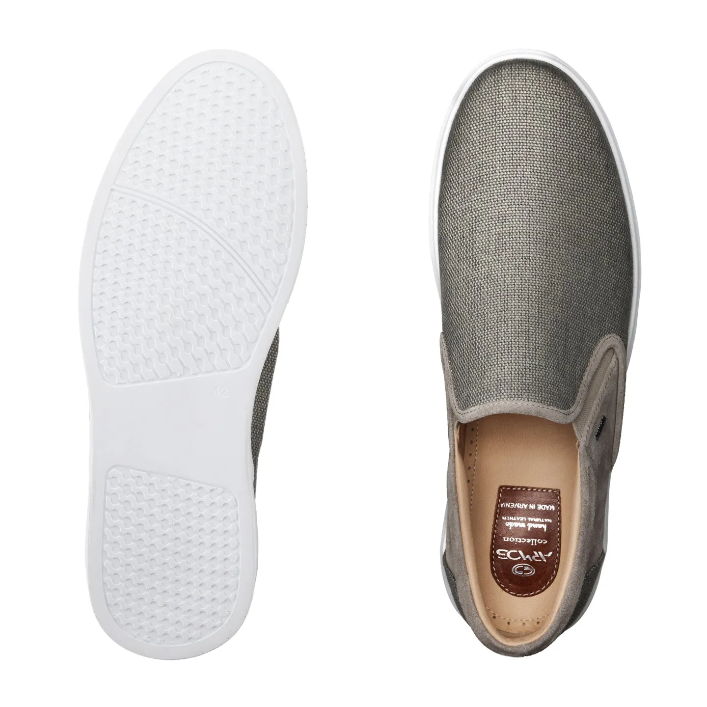 Men's Beige Linen Slip-On Sneaker