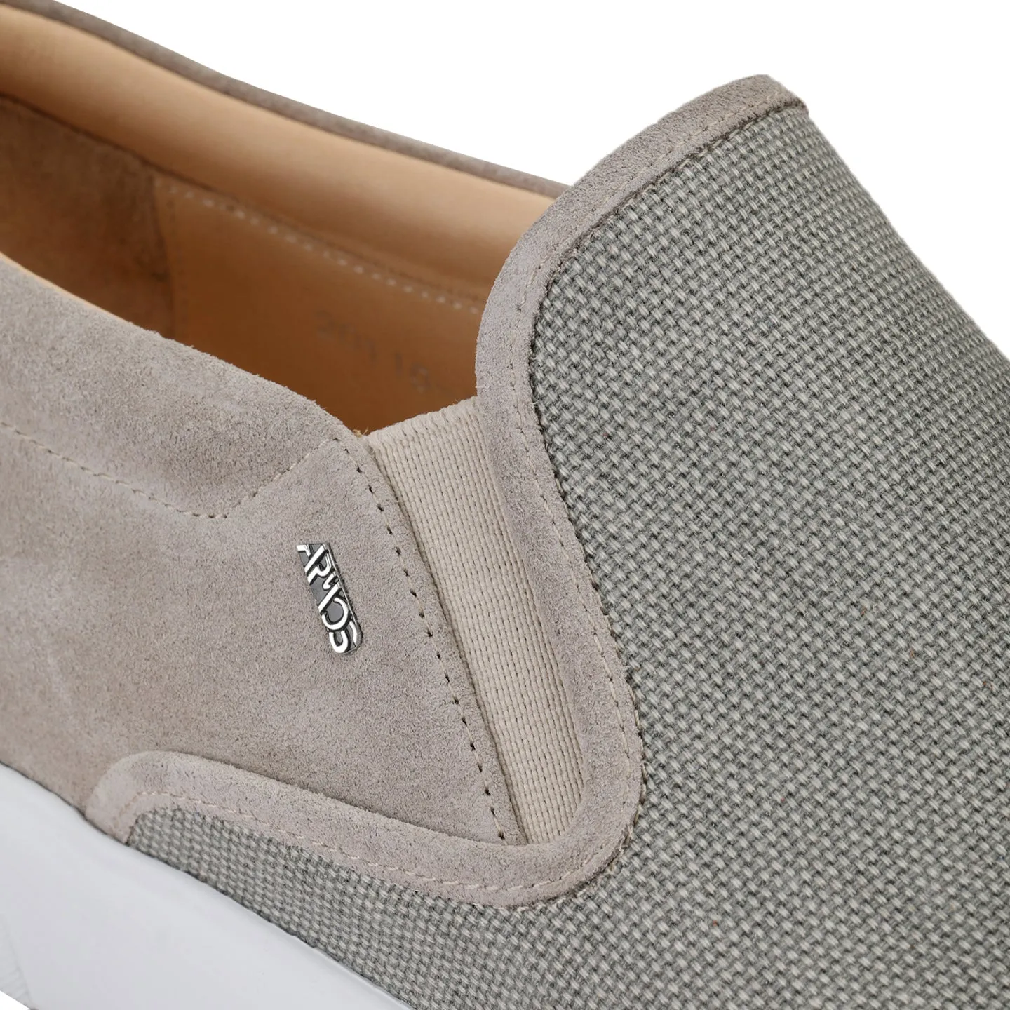Men's Beige Linen Slip-On Sneaker