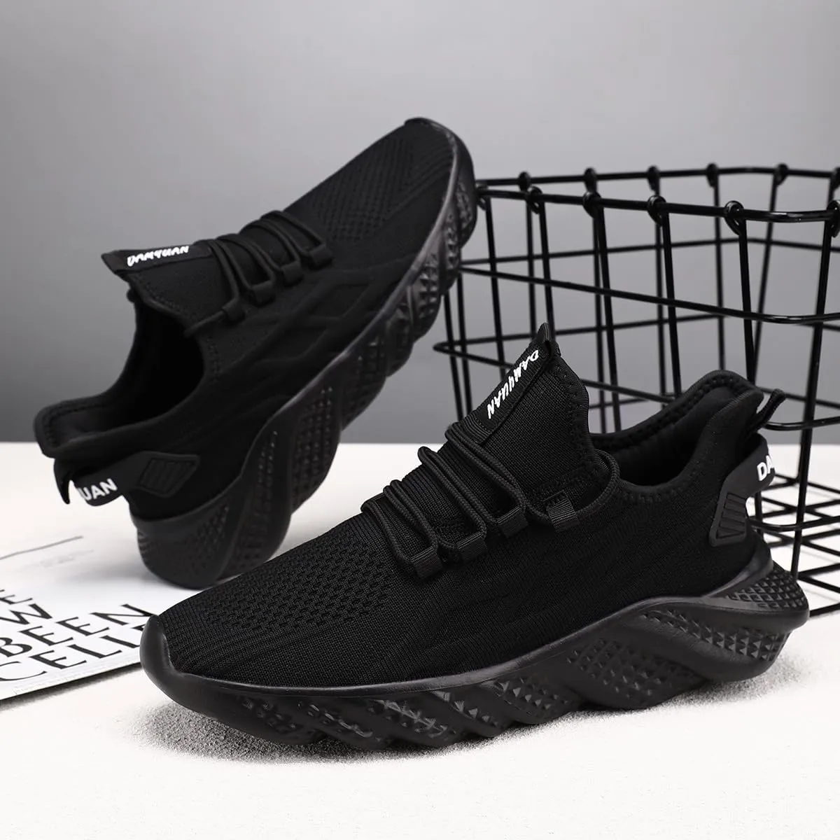 Men's Walking Running Shoes Sneakers Athletic Non Slip On Sports Tennis Fitness Shoes Casual Workout Lightweight Breathable Trainers Gym Fashion Mesh Soft Comfortable Shoe