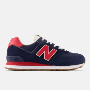 New Balance Mens 574 Fashion Trainers - Navy / Red
