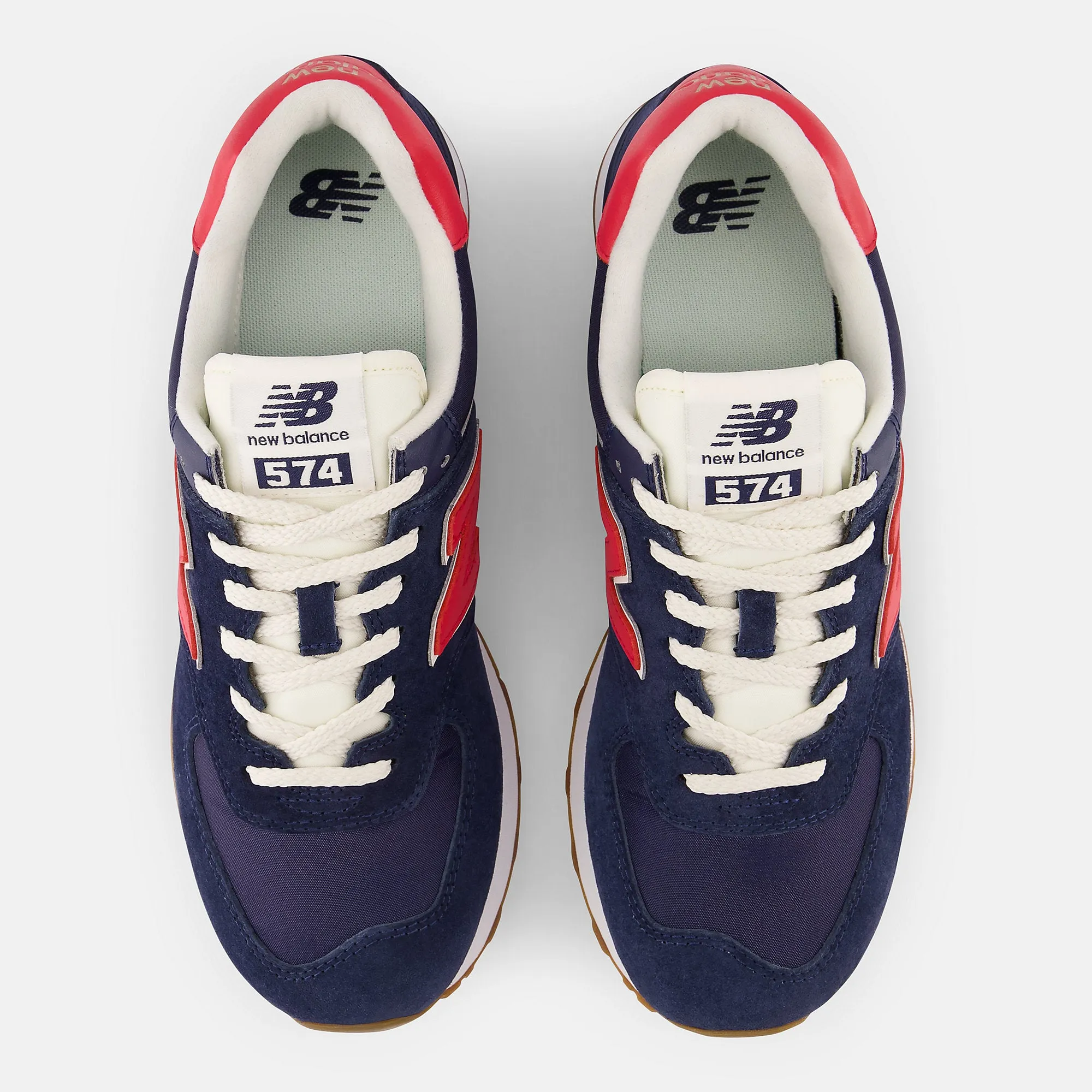 New Balance Mens 574 Fashion Trainers - Navy / Red
