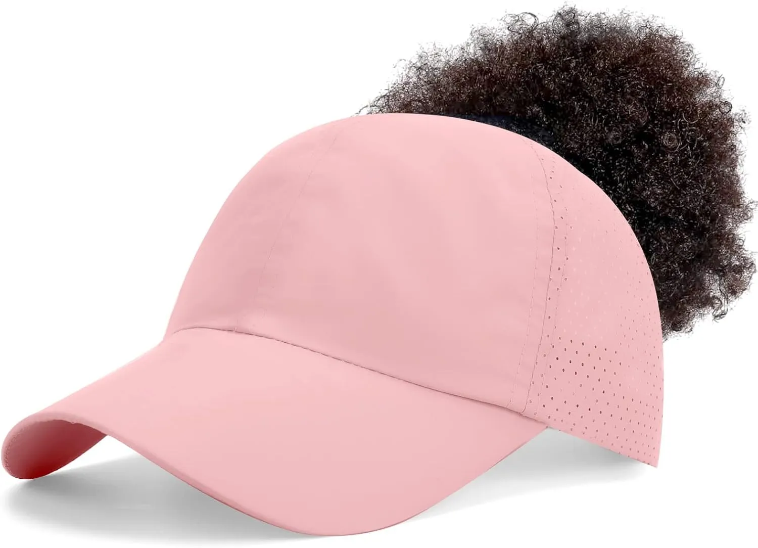 New Upgraded Women Backless Baseball Cap High Ponytail Snapback Curl Caps Adjustable High Messy Bun Ponycap