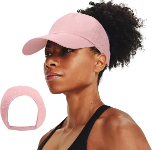 New Upgraded Women Backless Baseball Cap High Ponytail Snapback Curl Caps Adjustable High Messy Bun Ponycap
