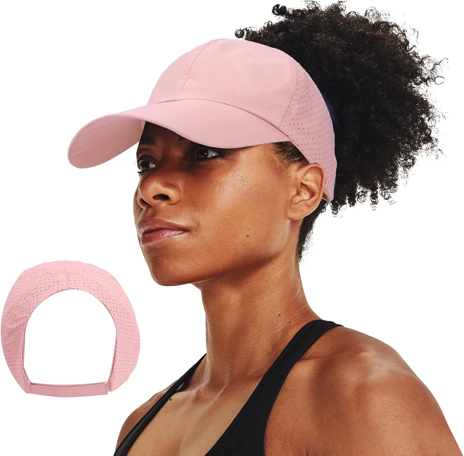 New Upgraded Women Backless Baseball Cap High Ponytail Snapback Curl Caps Adjustable High Messy Bun Ponycap
