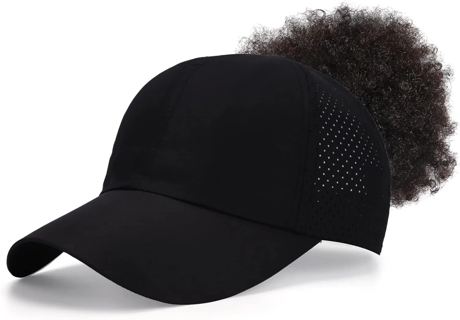 New Upgraded Women Backless Baseball Cap High Ponytail Snapback Curl Caps Adjustable High Messy Bun Ponycap