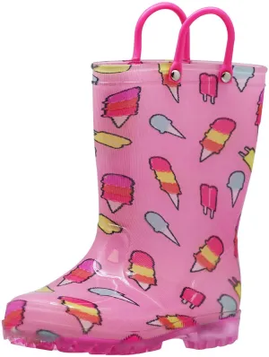 Norty Girls 11-3 IceCream PVC Lightup Rain Boot 20059L Case