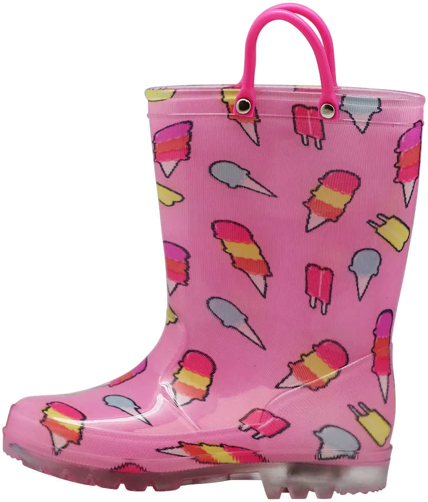 Norty Girls 11-3 IceCream PVC Lightup Rain Boot 20059L Case
