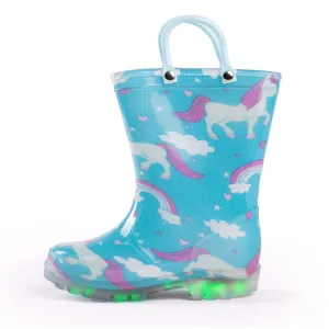 Norty Girls 11-3 Unicorn PVC Lightup Rain Boot 20059L Case