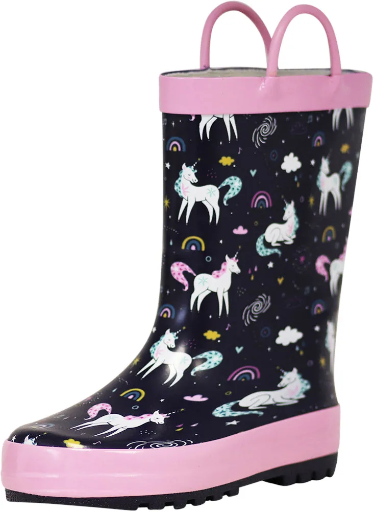 Norty Toddlers Big Kids Boy's Girl's Waterproof Rubber Rain Boots