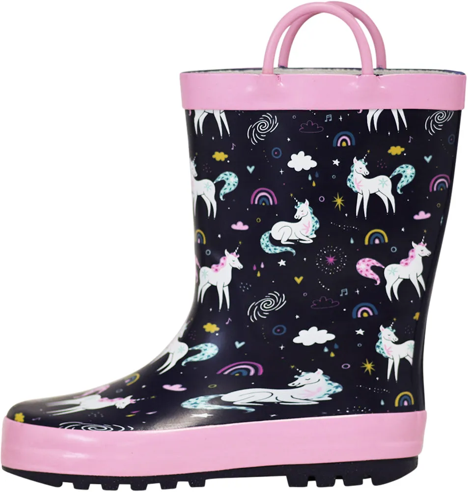 Norty Toddlers Big Kids Boy's Girl's Waterproof Rubber Rain Boots