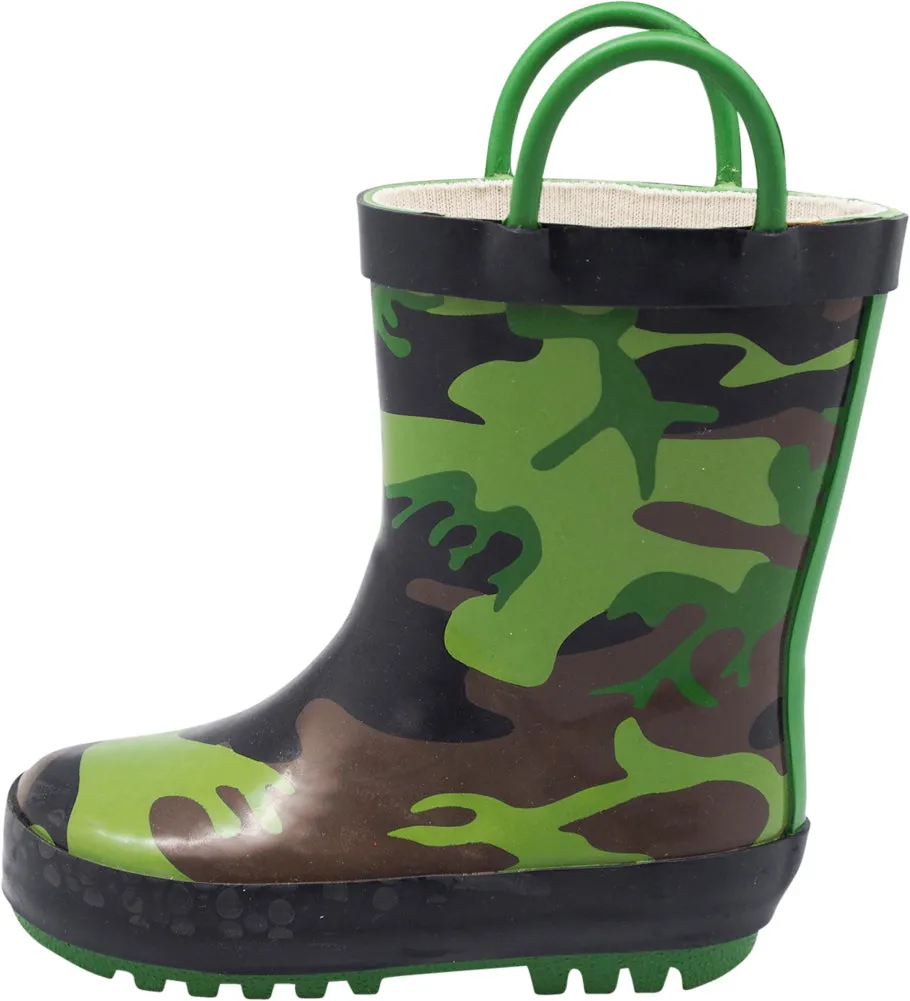 Norty Toddlers Kids Boys Girls Waterproof Rubber Printed Rain Boots -13 Patterns