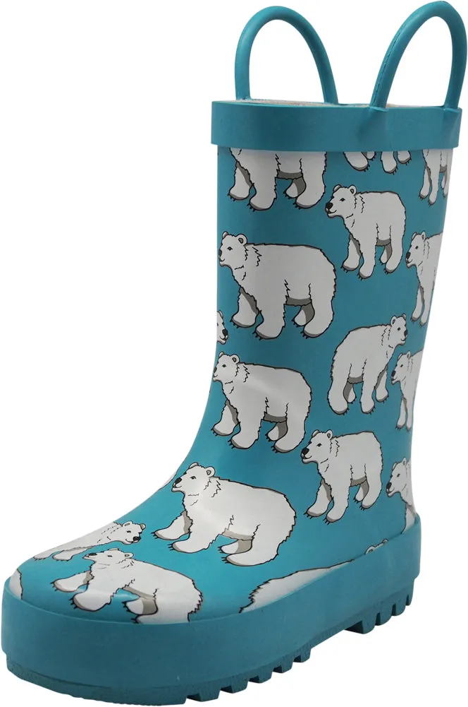Norty Toddlers Kids Boys Girls Waterproof Rubber Printed Rain Boots -13 Patterns