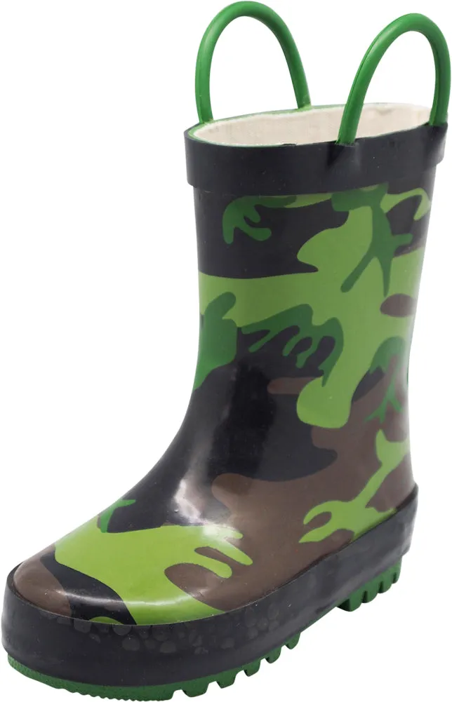 Norty Toddlers Kids Boys Girls Waterproof Rubber Printed Rain Boots -13 Patterns