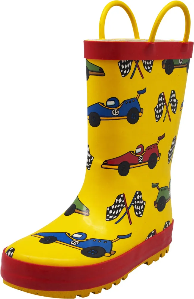Norty Toddlers Kids Boys Girls Waterproof Rubber Printed Rain Boots -13 Patterns