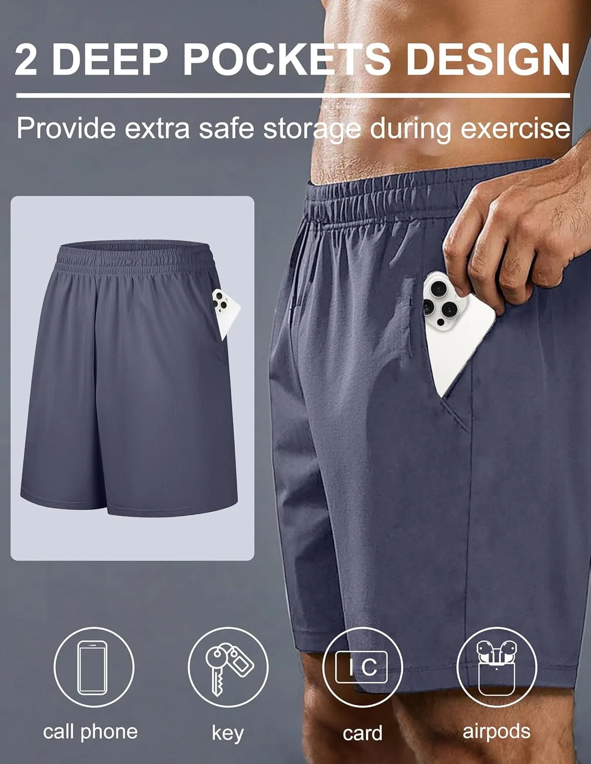 OYGSieg 6 Pack Mens Mesh Athletic Basketball Shorts Gym Shorts with Pockets, Quick Dry Workout Running Shorts Casual for Men