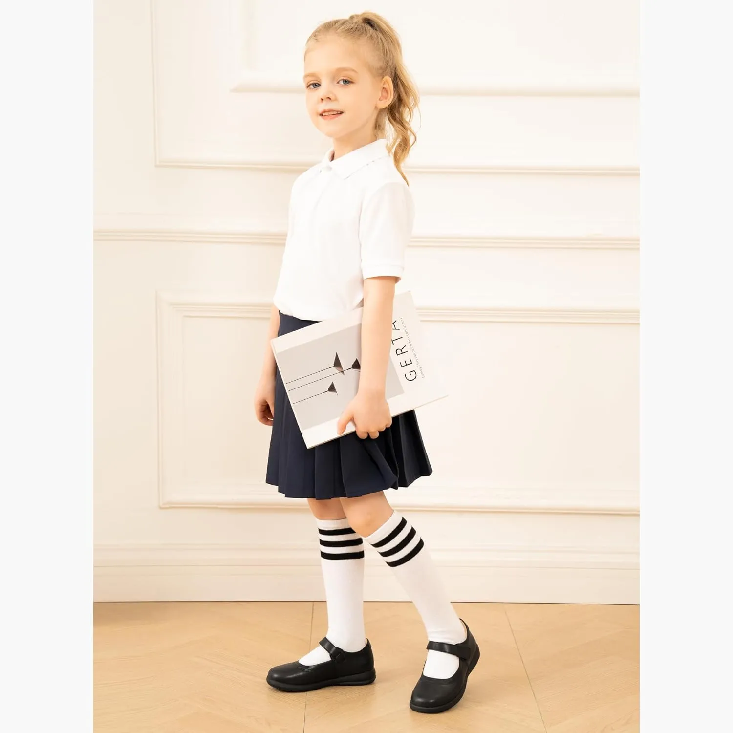 Stelle Girls School Shoes Mary Jane Flats Black Uniform Dress Shoes for Little/Big Kids