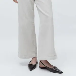 Woman Pointed Leather Flats Ballet Shoes