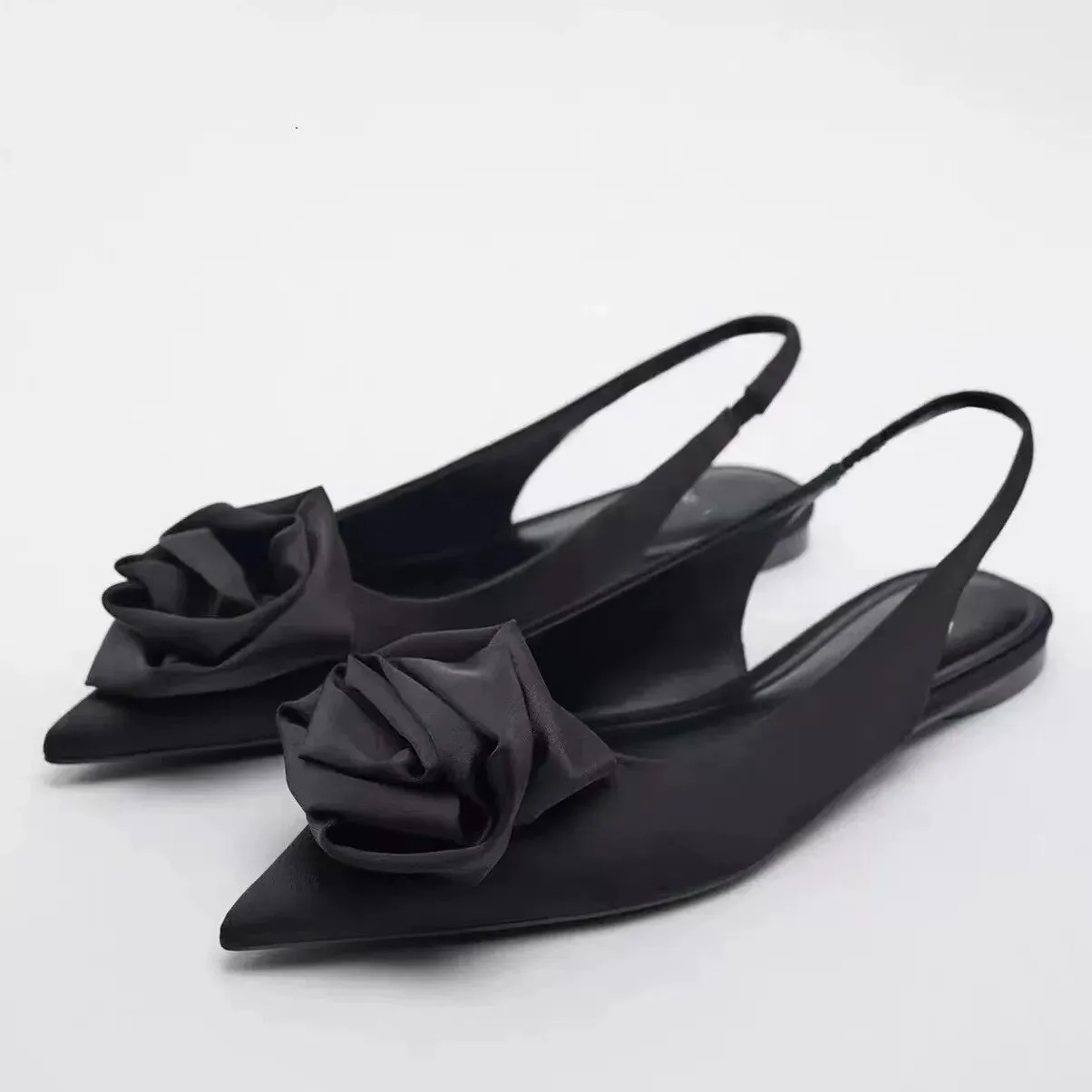 Woman Pointed Leather Flats Ballet Shoes