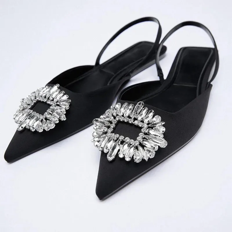 Woman Pointed Leather Flats Ballet Shoes