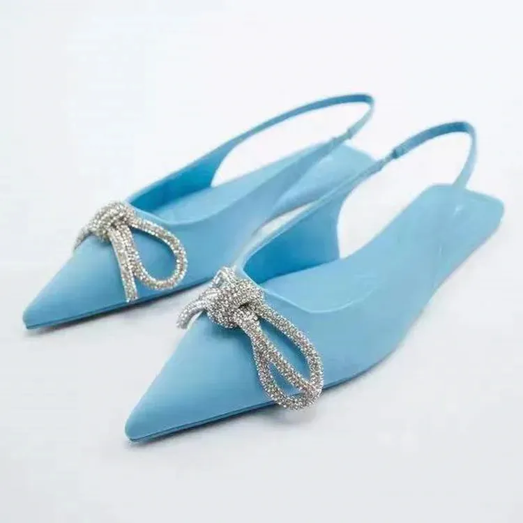 Woman Pointed Leather Flats Ballet Shoes
