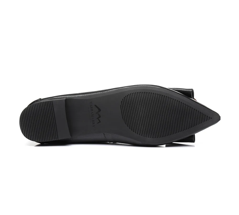 Women Pointed Toe Ballet Flats With Metal Buckle Pari