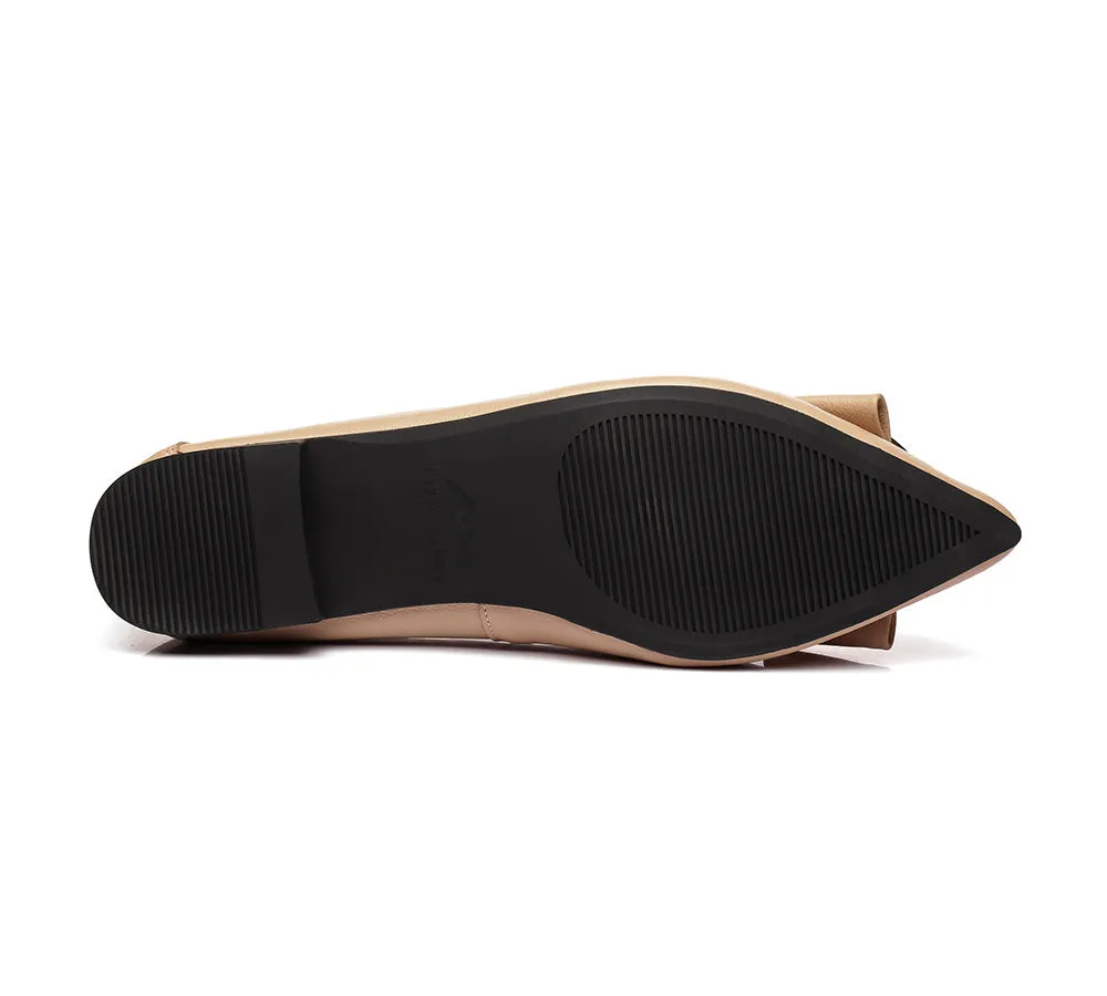 Women Pointed Toe Ballet Flats With Metal Buckle Pari